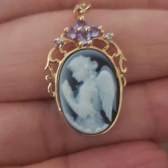 BEAUTIFUL PENDANT 14 KT CAMEO ANGEL - Picture 3 of 4